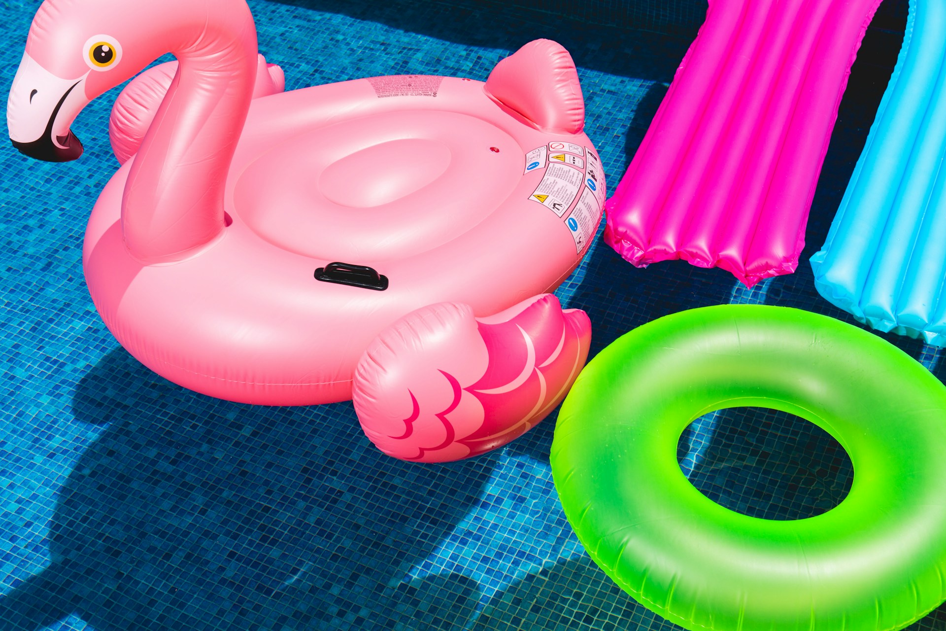 Pool floaties in water